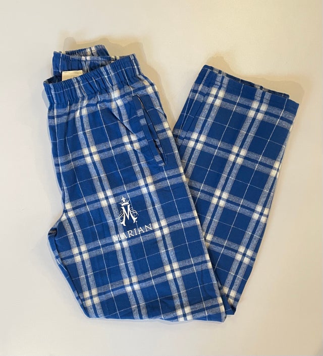 PAJAMA PANTS, Flannel, Royal Silver Plaid